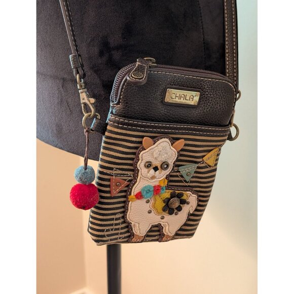 Chala Crossbody Purse Cell Phone & Card Slots Llama Design & 2 Adjustable Straps - Picture 9 of 11